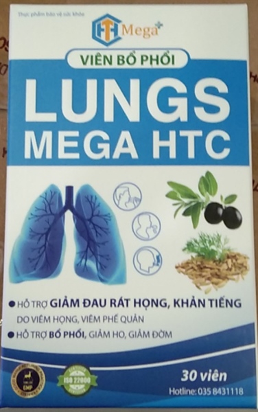 Viên bổ phổi Lungs Mega HTC (Lọ 30 viên) - Tùng Lộc