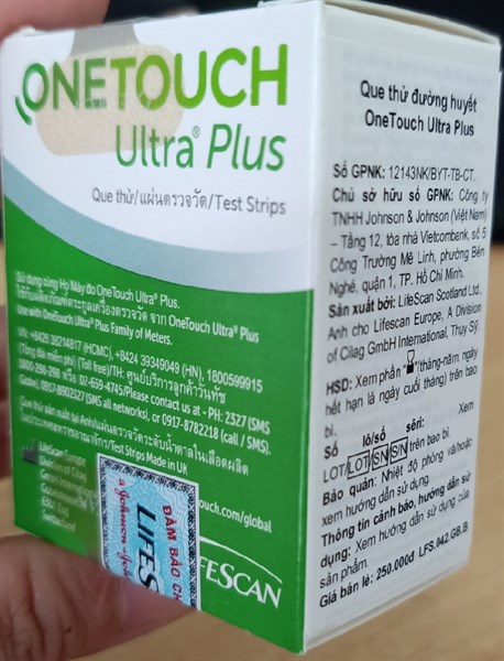 Que thử đường huyết Onetouch Ultra Plus (Lọ*25que) - Thụy Sỹ/Johnson 2