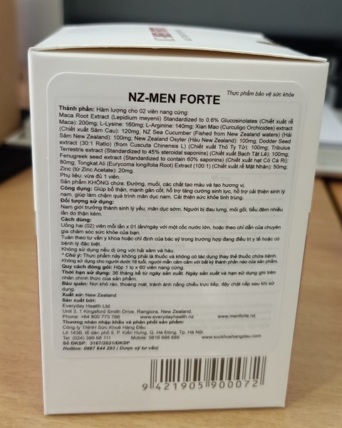 NZ - Men Forte (Lọ*60viên) ( Bổ thận tăng cường sinh lực nam) - New Zealand 2