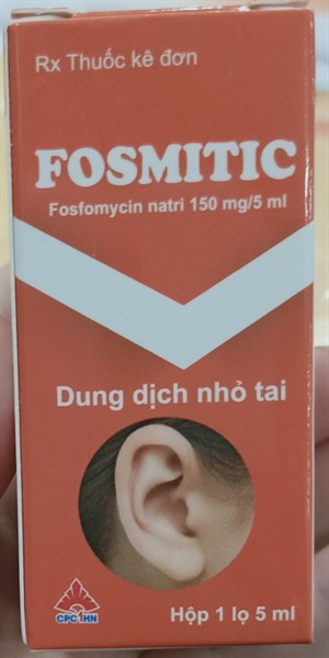 Fosmitic 5ml - Fosfomycin natri 150mg/5ml (dung dịch nhỏ tai) - CPC1 (Lọ)