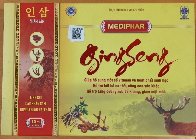 Gingseng (Bổ sung VTM và hoạt chất sinh học) (Hộp 12 vỉ x 5 viên) - Mediphar