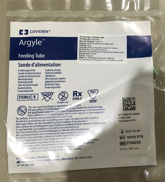 Sond dạ dày số 6 (Feeding Tube) (nuôi ăn) - Covidien/Malaysia