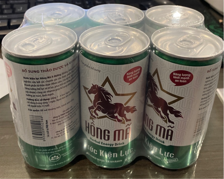 Nước kiện lực Hồng mã 170ml (Cọc 6 lon) - Hoa Linh