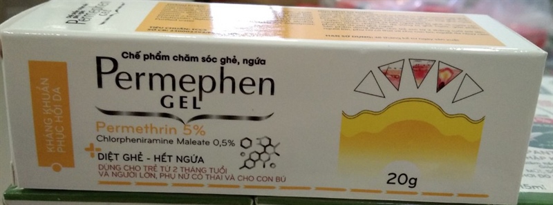 Kem bôi ghẻ Permephen 20g - Tân Hà Lan ghẻ ngứa do các loại ghẻ thông thường, ghẻ nước, ghẻ vảy, ghẻ ngứa chàm hóa hoặc các loại ghẻ ngứa khác,....viêm da, mề đay, hắc lào, eczema....