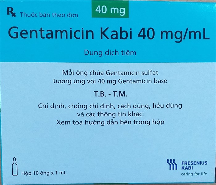 Gentamicin Kabi 40mg/ml (Hộp 10ống x 1ml) - CTCP Fresenius Kabi VN