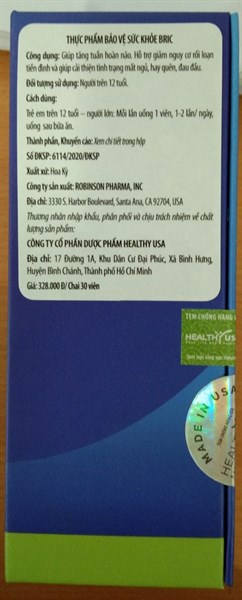 BRIC Healthy USA ,Tăng tuần hoàn não (Lọ*30viên) 2