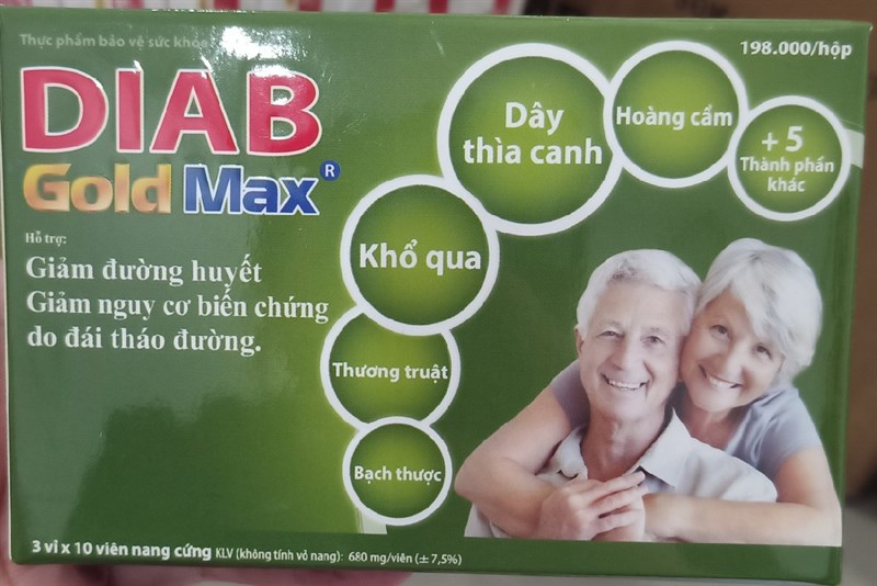 Diab gold max (Giúp hạ đường huyết và cholesterol trong máu..) (H*3vỉ*10viên nang mềm) - Golden Health USA