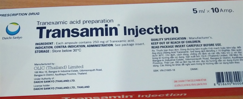 Transamin 250mg (Hộp 10 ống) - Thái lan