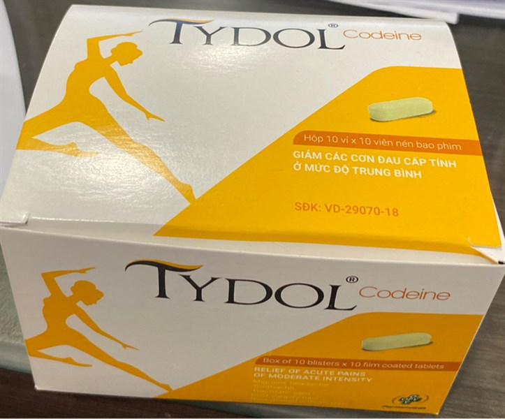 Tydol Codein (Giảm đau, hạ sốt) (Hộp 10 vỉ x 10 viên) - OPV