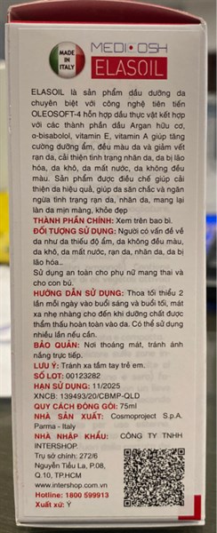 Medicosh Elasoil (Chai 75ml) (Dầu dưỡng da, trị rạn da) - Italy/Intershop 2