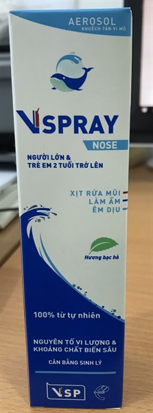 Xịt rửa mũi Vspray 50ml xanh (Người lớn và trẻ em 2 tuổi trở lên) (Hương bạc hà) - Eloge France