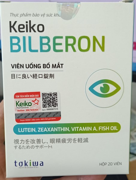 Keiko Bilberon (Viên uống bổ mắt) (H*2vỉ*10viên) - Phương Đông