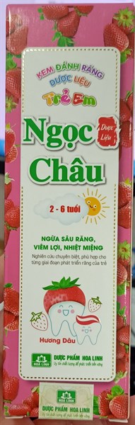 Kem đánh răng Ngọc Châu Trẻ em hương dâu (2-6 tuổi) 50g - Hoa Linh