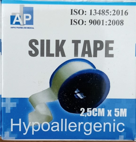 Băng dính y tế Silk Tape 2,5cm*5m (Cọc*12cuộn) - VN/An Phú