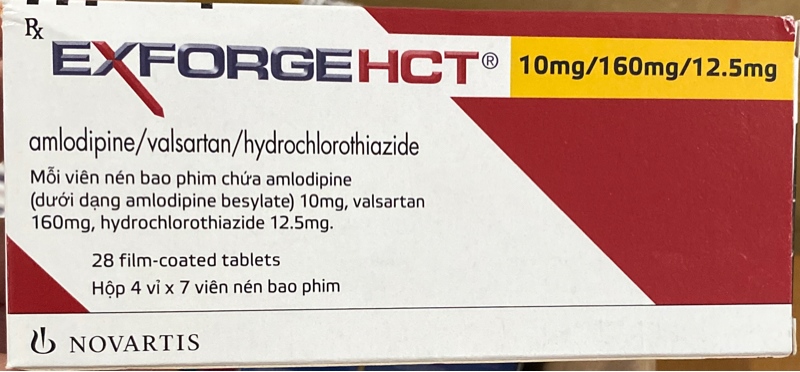 Thuốc Exforge HCT 10mg/160mg/12,5mg (H*4vỉ*7viên) điều trị tăng huyết áp vô căn - Tây Ban Nha 2
