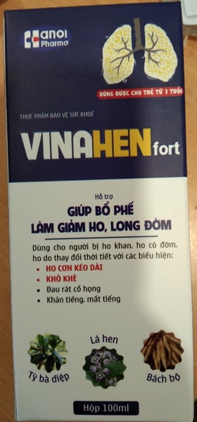 Vinahenfort 100ml (Giúp bổ phế, làm giảm ho, long đờm) - Dược liệu HN