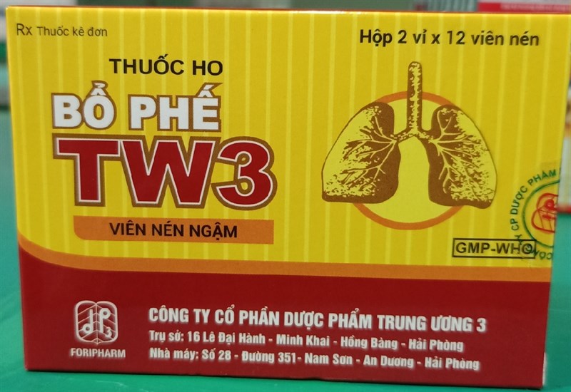 Viên ngậm thuốc ho Bổ phế TW3 (H*2vỉ*12viên nén) - TW3