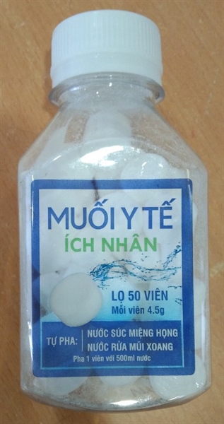 Muối y tế Ích Nhân 4,5g (Lọ 50 viên)