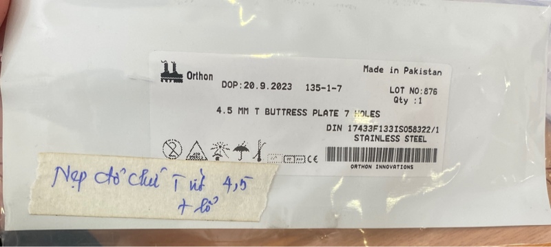 Nẹp chữ T cho vít 4,5m, 7 lỗ thân - Pakistan 2