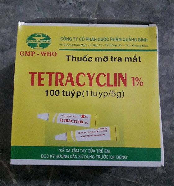 Tetracyclin 1%/ 5g (Hộp 100 tuýp x 5g) - CTCPDP Quảng Bình