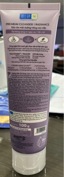 Sữa rửa mặt dưỡng trắng cao cấp (Hada Labo Premium cleanser Radiance) 100g - Rohto/VN 2