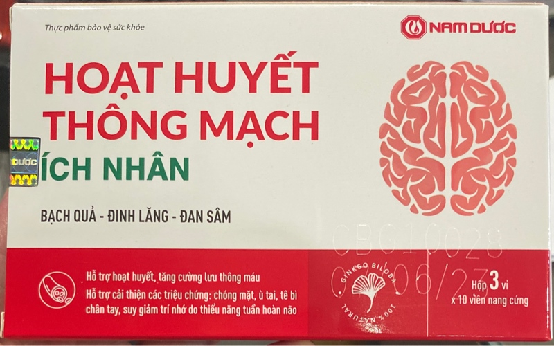 Hoạt huyết thông mạch (Hộp 3 vỉ x 10 viên) - Nam Dược (Ích Nhân)