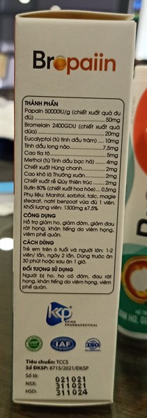 Bropaiin (Hỗ trợ giảm ho, giảm đờm) (Lọ*24viên) - Winpharma/Keiko