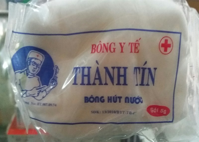 Bông y tế 5g - Thành tín - Bông hút nước - Bịch 40 gói