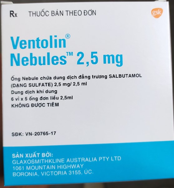 Ventolin 2,5mg (khí dung) (H*6vỉ*5ống) - GSK UC