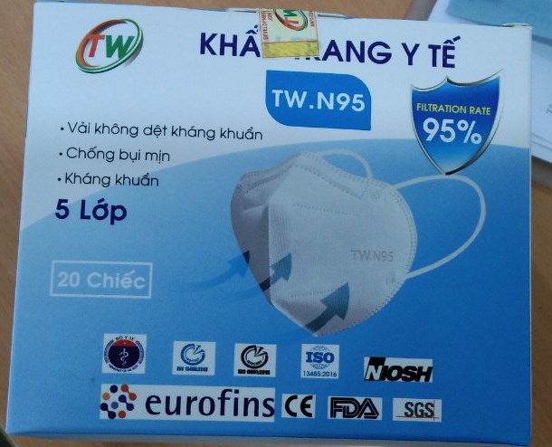 Khẩu trang y tế TW.N95 (Hộp 20cái) - Development The World
