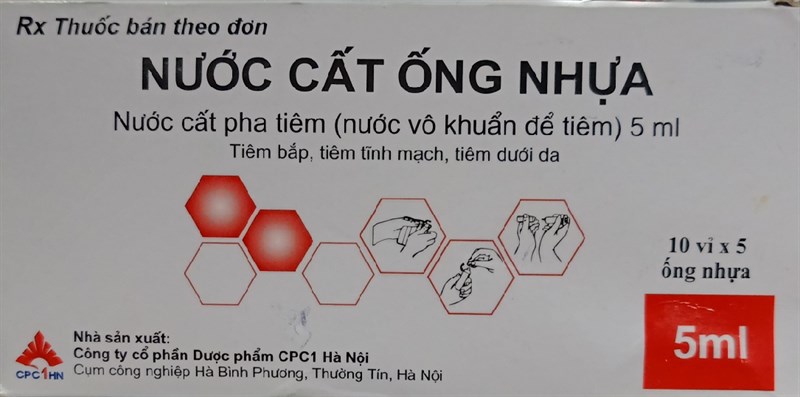 Nước cất ống nhựa 5ml (H*10vỉ*5ống*5ml) - CPC 1 HN
