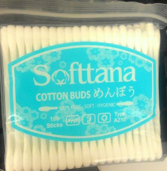 Tăm bông vệ sinh tai Softtana AZ10 (Cọc*12túi*100cái) - VN