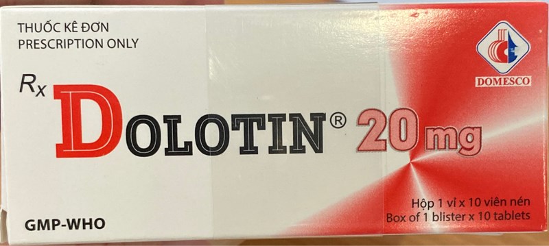 Dolotin 20mg (Lovastatin)(Hộp 1 vỉ x 10 viên nén) - Domesco