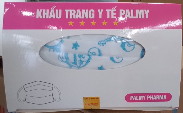 Khẩu trang y tế Palmy màu xanh trẻ em 3 lớp (Giấy lọc) (Hộp 50 cái) - Palmy Pharma 2
