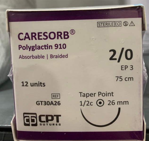 Chỉ Caresorb số 2/0 - GT30A26 (Hộp 12 sợi) - CPT/TPHCM