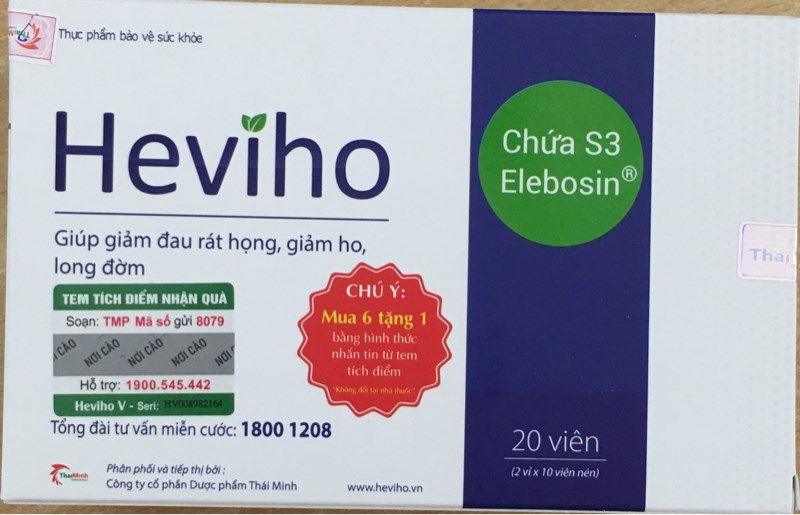 Heviho (Giúp giảm đau rát họng, giảm ho, long đờm) (H*2vỉ*10viên) - Thái Minh