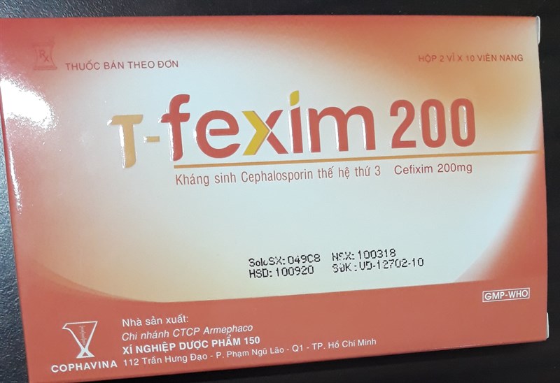 T - fexim 200 (Cefixime 200mg) (Hộp*2vỉ*10viên nang) - DP 150