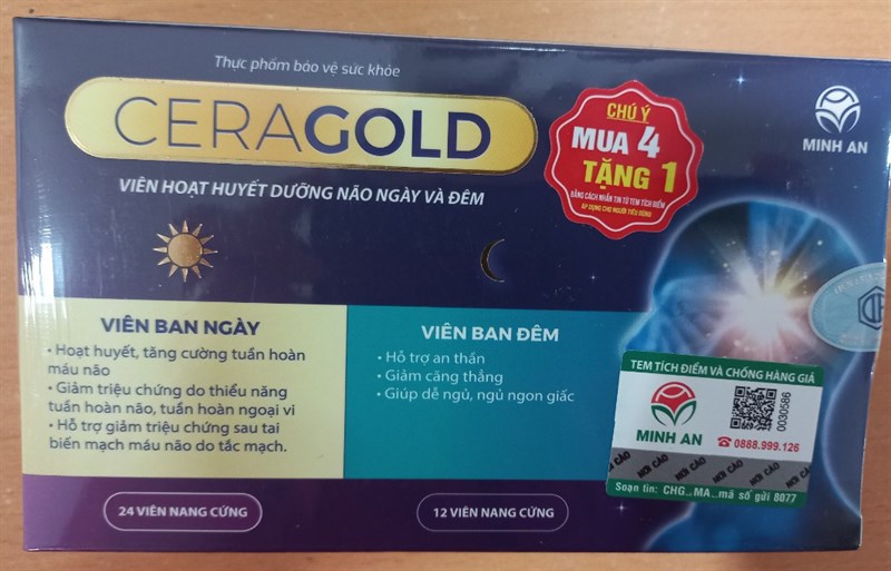 Ceragold (Viên HHDN ngày và đêm) (Hộp 6 vỉ x 6 viên) - Minh An
