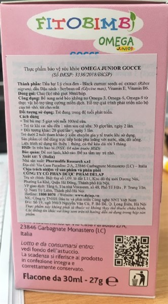 Fitobimbi Omega junior 30ml (Bổ sung acid béo không no) - Italya 2