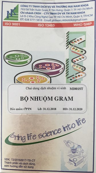 Bộ nhuộm Gram (Bộ 4 chai x 100ml) - Nam Khoa/Việt Nam