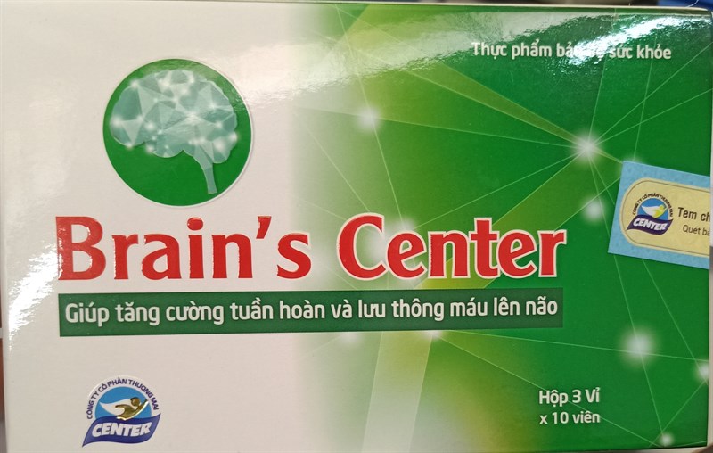 Brain's center (Giúp tăng cường tuần hoàn và lưu thông máu lên não) (H*3vỉ*10viên) - Center