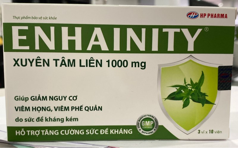 Enhainity (Xuyên tâm liên 1000mg) (H*3vỉ*10viên) - VTYT Hải Phòng