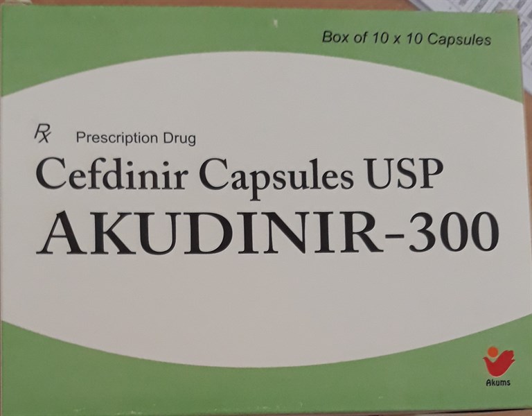 Akudinir 300 (Cefdinir USP 300mg) (H*10hộp bé*10viên) - India