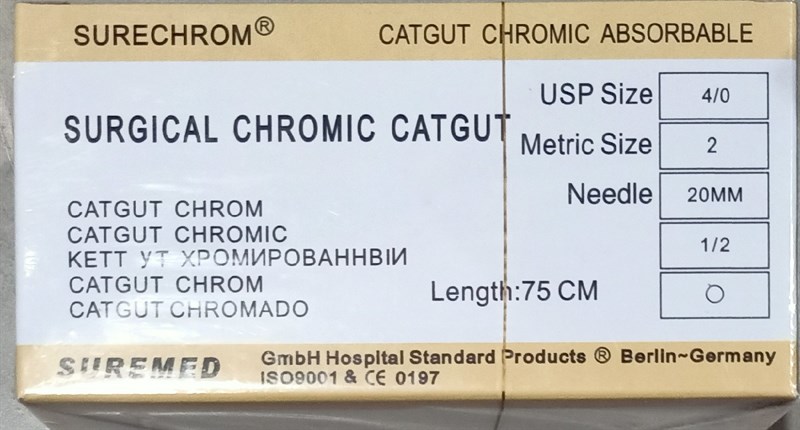 Chỉ catgyt liền kim 4/0 (2 Metric - 75cm) (H*12tep) - Germany