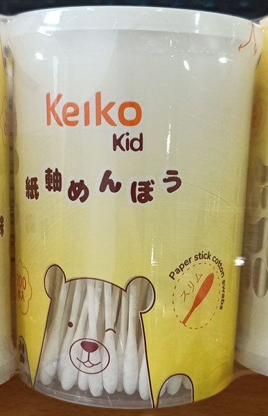 Tăm bông thân giấy Keiko kid kháng khuẩn (Cọc*12Lọ*200cái) - Medic VN
