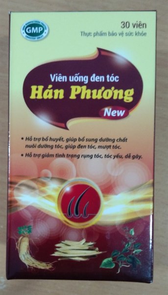 Viên uống đen tóc Hán Phương (Lọ 30 viên) - Amepro (Hoàng Hương)