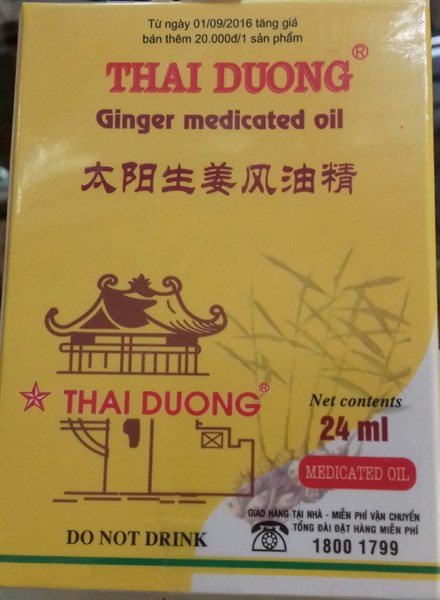 Dầu gió gừng Thái Dương 24ml - Sao Thái Dương