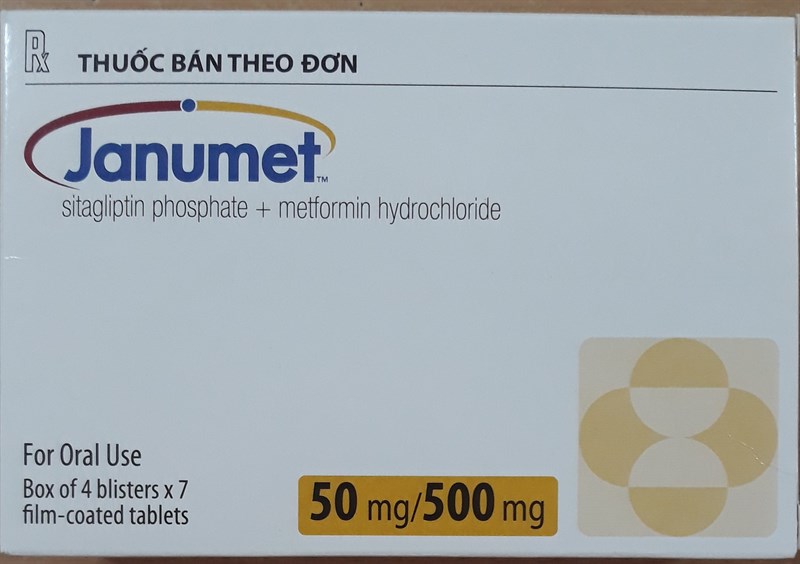 Janumet 50/500mg (Sitagliptin 50mg; Metformin 500mg)(H*4vỉ*7viên) - Hà Lan