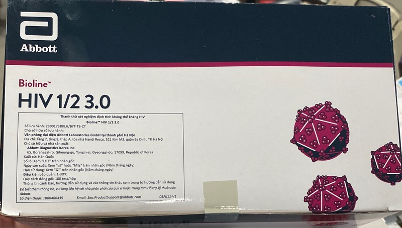 Bioline™ HIV 1/2 3.0 (Hộp 100 test) - Abbott / Hàn Quốc