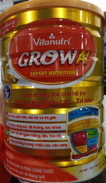 Vitanutri Grow A+ (06 - 36 tháng tuổi) (Phát triển chiều cao - trí não - hệ xương và thị giác) 900g - Hoàng Trung Kha 2